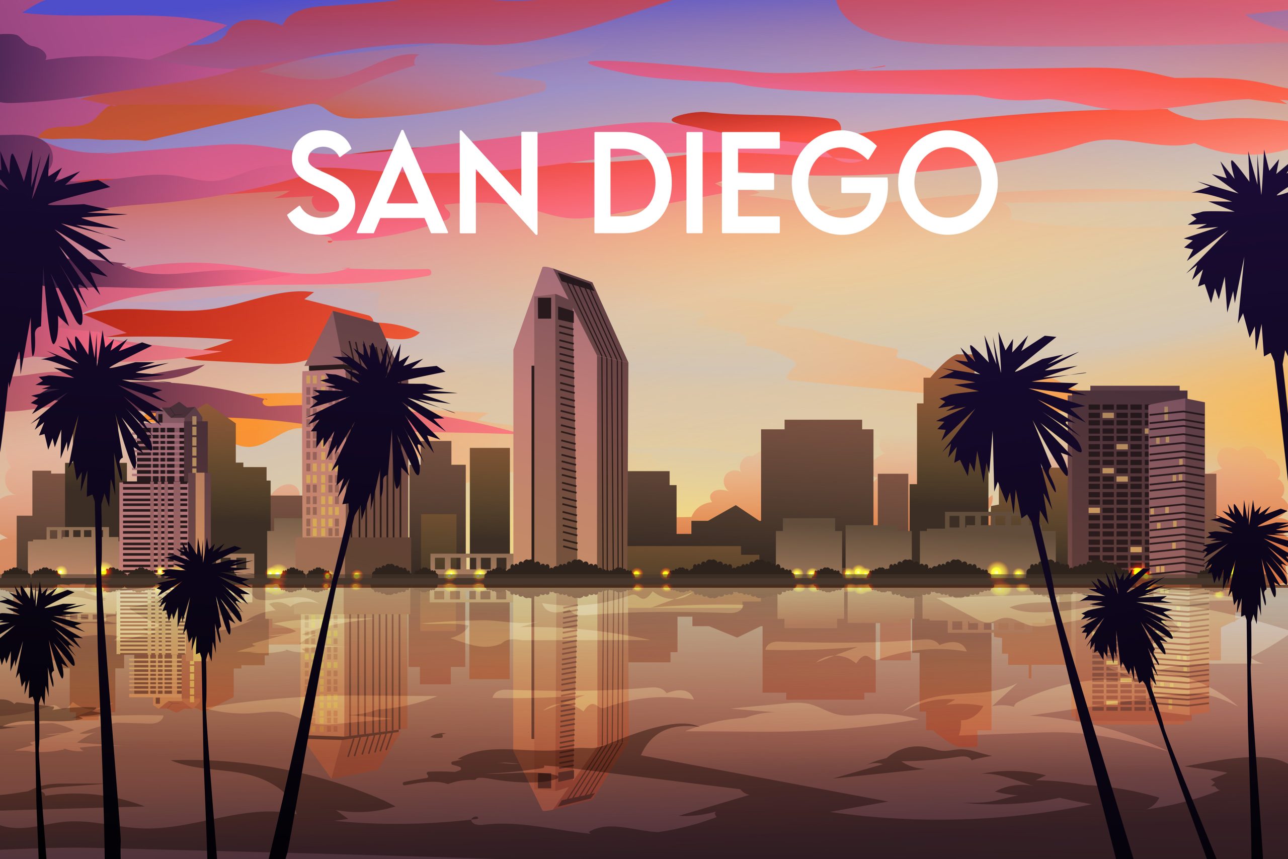 San Diego Skyline Illustration scaled