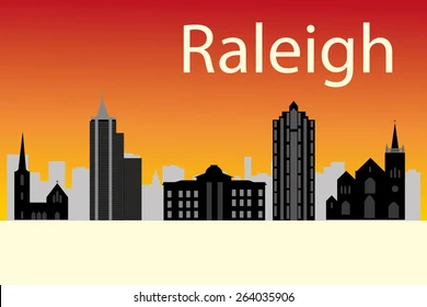 cartoon skyline silhouette city raleigh 260nw 264035906