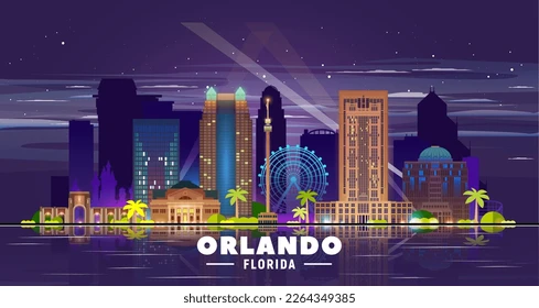 orlando florida night city skyline 260nw 2264349385